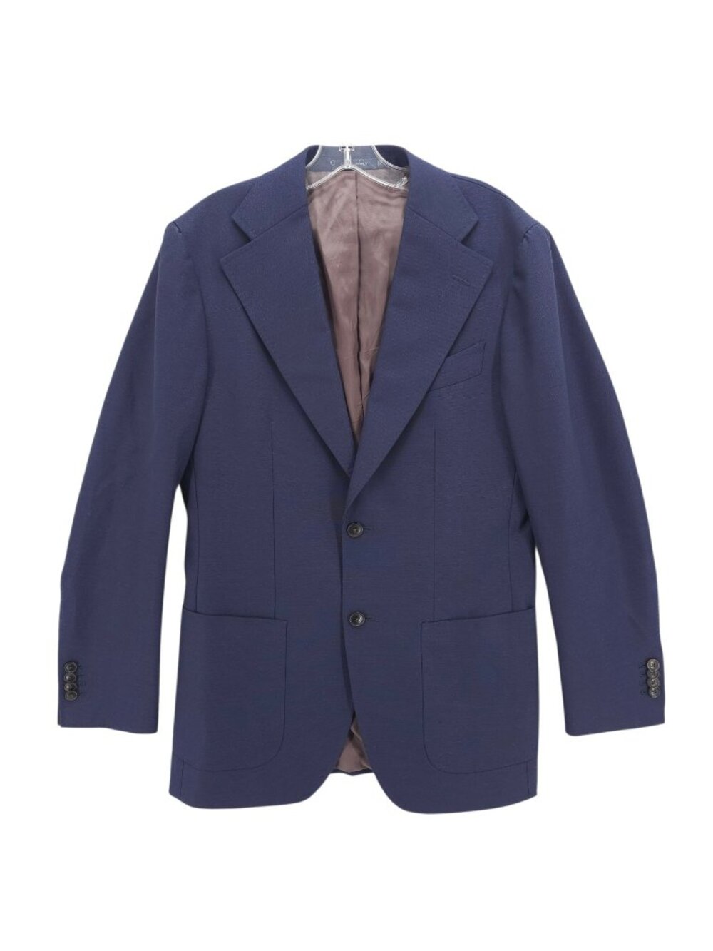 SUITSUPPLY Blazer Havana Patch Wide Lapel Wool Spring 4-Ply Navy Blue 38L